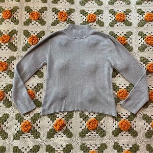 August Silk Silver Sparkly Longsleeve Turtleneck, Size XL